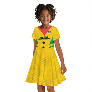 Sao Tome and Principe Football Custom Kid Short Sleeve Dress Sporty Style - Yellow Color