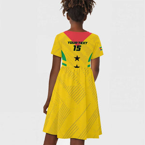 Sao Tome and Principe Football Custom Kid Short Sleeve Dress Sporty Style - Yellow Color