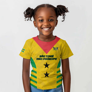 Sao Tome and Principe Football Custom Kid T shirt Sporty Style - Yellow Color