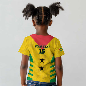 Sao Tome and Principe Football Custom Kid T shirt Sporty Style - Yellow Color