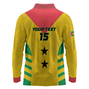 Sao Tome and Principe Football Custom Long Sleeve Polo Shirt Sporty Style - Yellow Color