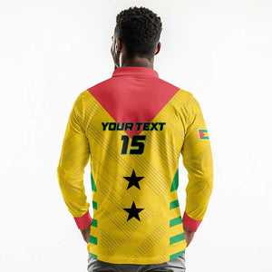 Sao Tome and Principe Football Custom Long Sleeve Polo Shirt Sporty Style - Yellow Color