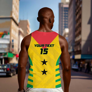 Sao Tome and Principe Football Custom Men Tank Top Sporty Style - Yellow Color