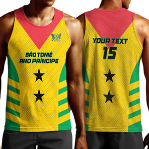 Sao Tome and Principe Football Custom Men Tank Top Sporty Style - Yellow Color