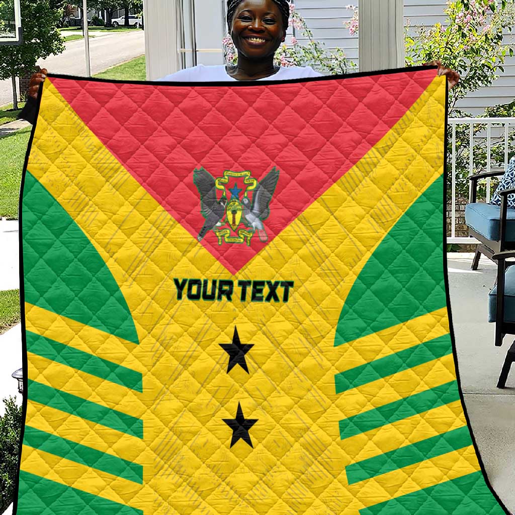 Sao Tome and Principe Football Custom Quilt Sporty Style - Yellow Color