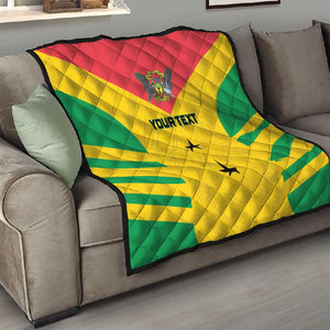 Sao Tome and Principe Football Custom Quilt Sporty Style - Yellow Color