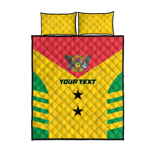 Sao Tome and Principe Football Custom Quilt Bed Set Sporty Style - Yellow Color