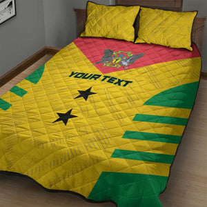 Sao Tome and Principe Football Custom Quilt Bed Set Sporty Style - Yellow Color