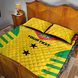 Sao Tome and Principe Football Custom Quilt Bed Set Sporty Style - Yellow Color