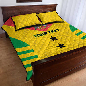 Sao Tome and Principe Football Custom Quilt Bed Set Sporty Style - Yellow Color