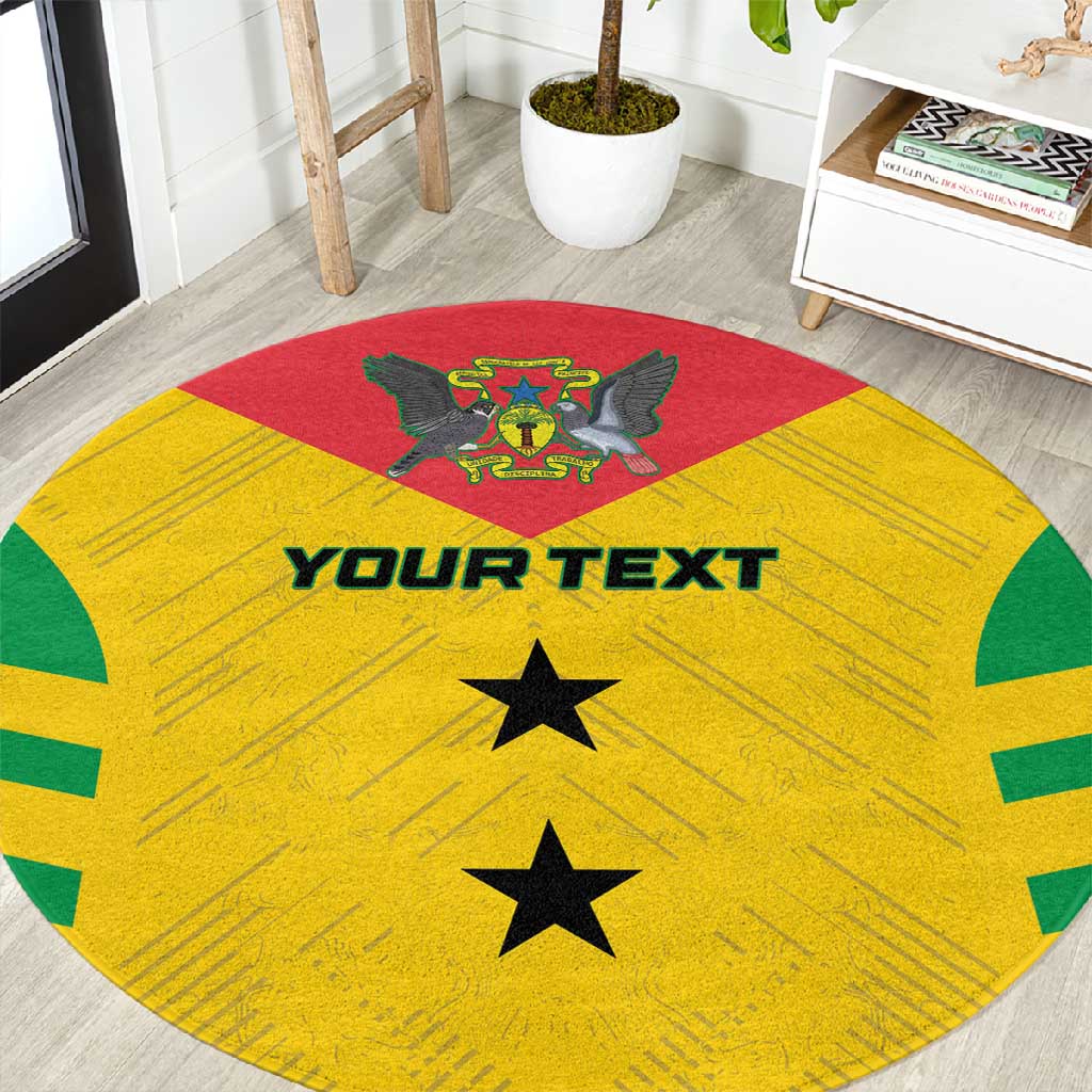 Sao Tome and Principe Football Custom Round Carpet Sporty Style - Yellow Color