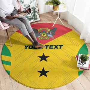 Sao Tome and Principe Football Custom Round Carpet Sporty Style - Yellow Color