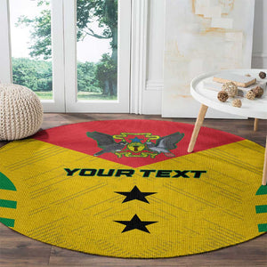 Sao Tome and Principe Football Custom Round Carpet Sporty Style - Yellow Color