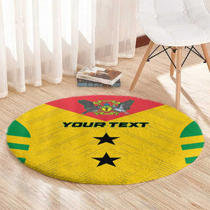 Sao Tome and Principe Football Custom Round Carpet Sporty Style - Yellow Color