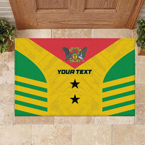 Sao Tome and Principe Football Custom Rubber Doormat Sporty Style - Yellow Color