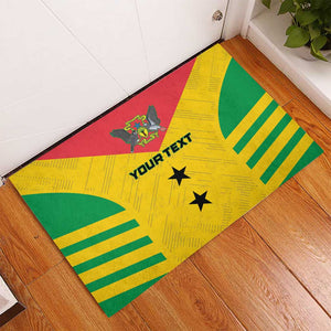 Sao Tome and Principe Football Custom Rubber Doormat Sporty Style - Yellow Color