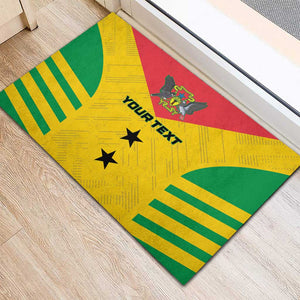 Sao Tome and Principe Football Custom Rubber Doormat Sporty Style - Yellow Color