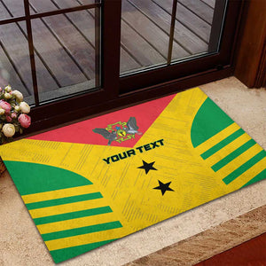 Sao Tome and Principe Football Custom Rubber Doormat Sporty Style - Yellow Color