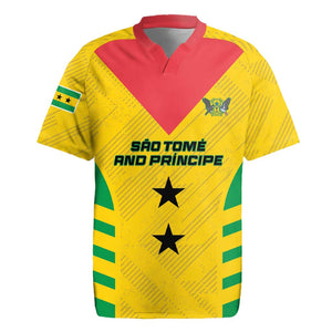 Sao Tome and Principe Football Custom Rugby Jersey Sporty Style - Yellow Color