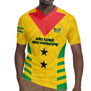 Sao Tome and Principe Football Custom Rugby Jersey Sporty Style - Yellow Color