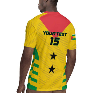 Sao Tome and Principe Football Custom Rugby Jersey Sporty Style - Yellow Color