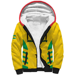 Sao Tome and Principe Football Custom Sherpa Hoodie Sporty Style - Yellow Color