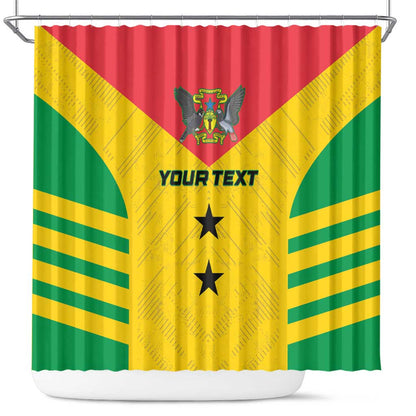 Sao Tome and Principe Football Custom Shower Curtain Sporty Style - Yellow Color