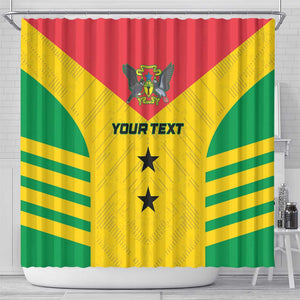 Sao Tome and Principe Football Custom Shower Curtain Sporty Style - Yellow Color