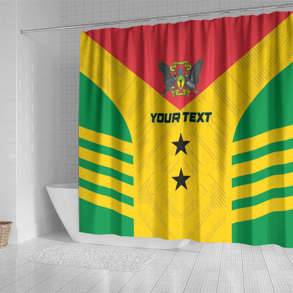 Sao Tome and Principe Football Custom Shower Curtain Sporty Style - Yellow Color