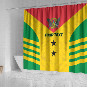 Sao Tome and Principe Football Custom Shower Curtain Sporty Style - Yellow Color