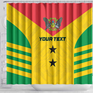 Sao Tome and Principe Football Custom Shower Curtain Sporty Style - Yellow Color