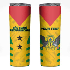 Sao Tome and Principe Football Custom Skinny Tumbler Sporty Style - Yellow Color