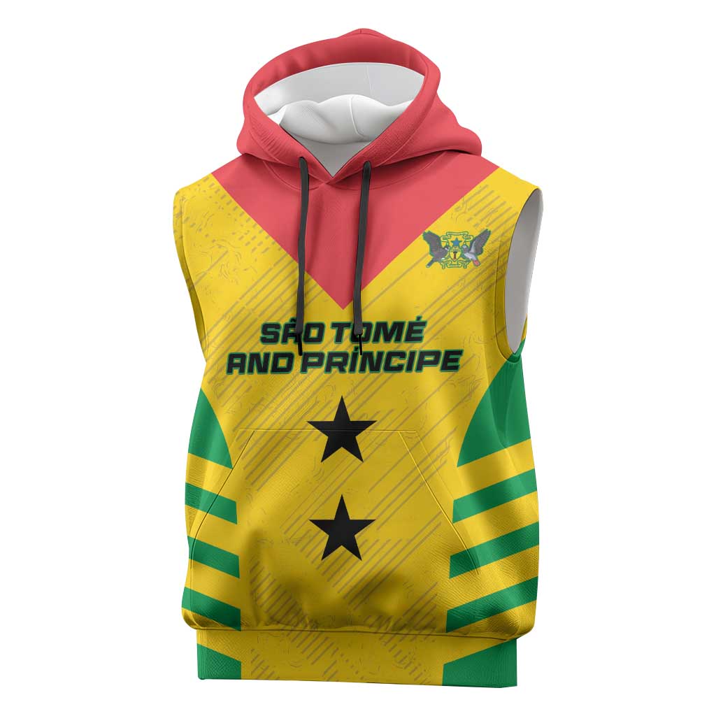 Sao Tome and Principe Football Custom Sleeveless Hoodie Sporty Style - Yellow Color - African Pride