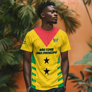 Sao Tome and Principe Football Custom T shirt Sporty Style - Yellow Color