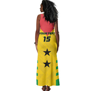 Sao Tome and Principe Football Custom Tank Maxi Dress Sporty Style - Yellow Color