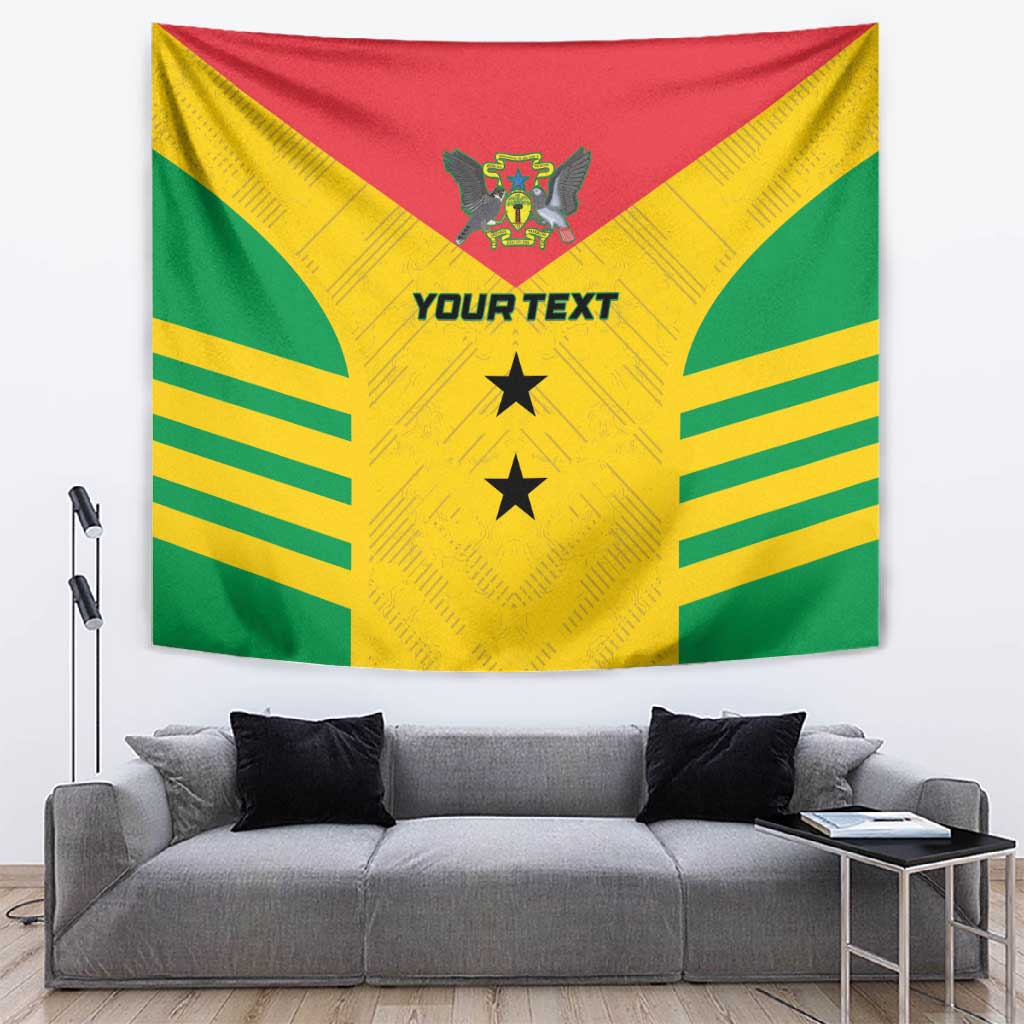 Sao Tome and Principe Football Custom Tapestry Sporty Style - Yellow Color