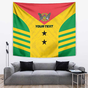 Sao Tome and Principe Football Custom Tapestry Sporty Style - Yellow Color