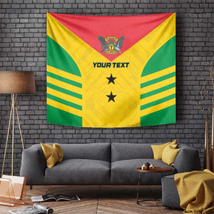 Sao Tome and Principe Football Custom Tapestry Sporty Style - Yellow Color