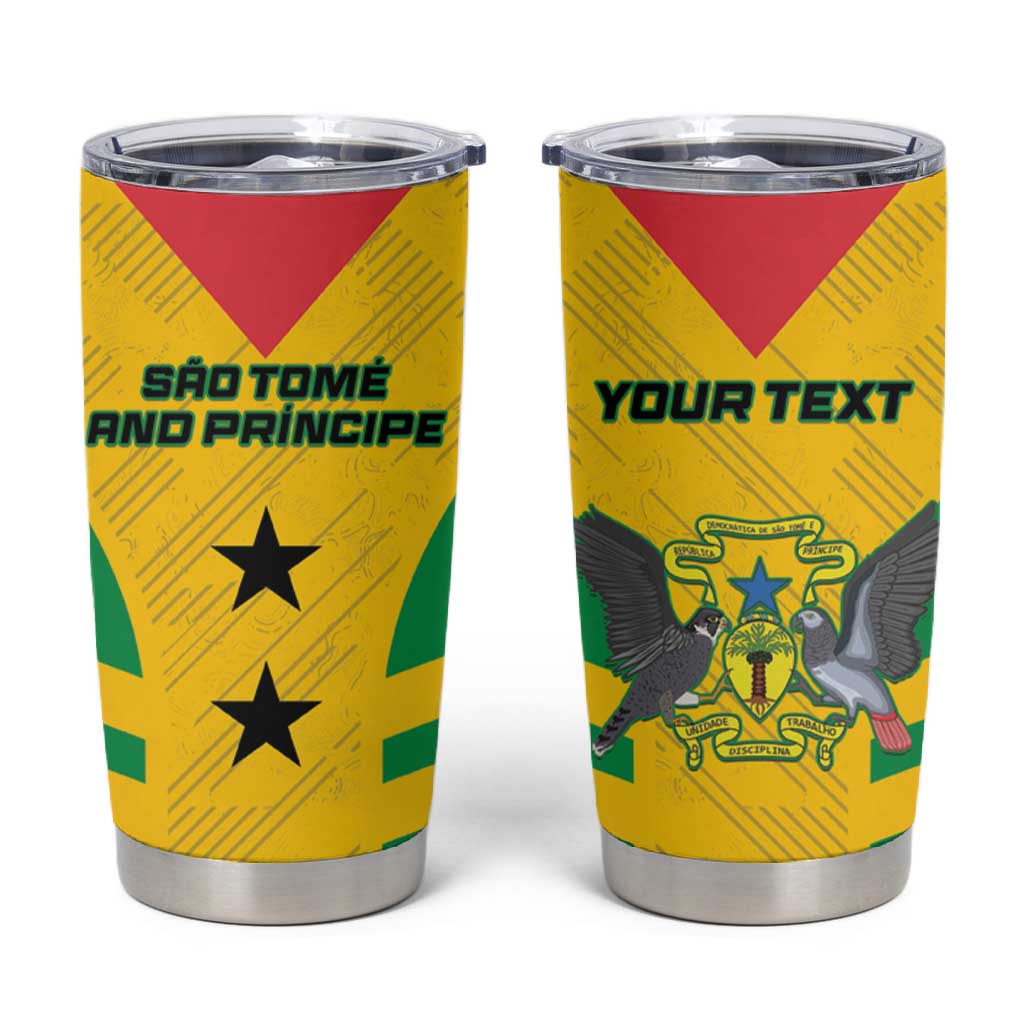 Sao Tome and Principe Football Custom Tumbler Cup Sporty Style - Yellow Color