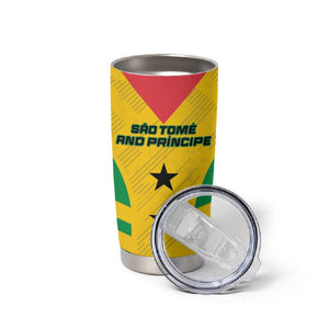 Sao Tome and Principe Football Custom Tumbler Cup Sporty Style - Yellow Color