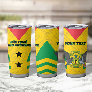 Sao Tome and Principe Football Custom Tumbler Cup Sporty Style - Yellow Color