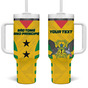 Sao Tome and Principe Football Custom Tumbler With Handle Sporty Style - Yellow Color