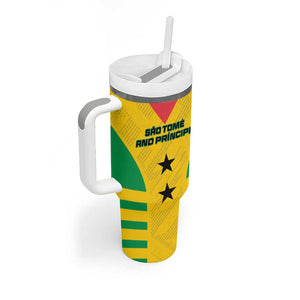 Sao Tome and Principe Football Custom Tumbler With Handle Sporty Style - Yellow Color