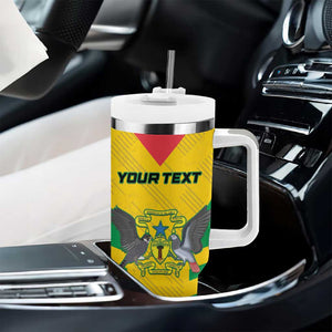 Sao Tome and Principe Football Custom Tumbler With Handle Sporty Style - Yellow Color