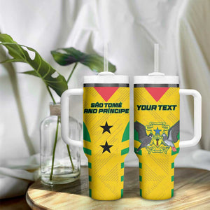 Sao Tome and Principe Football Custom Tumbler With Handle Sporty Style - Yellow Color