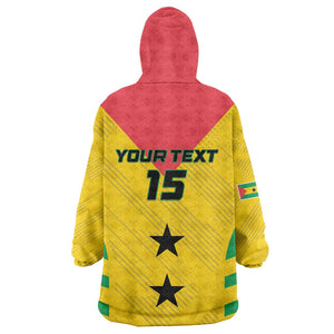 Sao Tome and Principe Football Custom Wearable Blanket Hoodie Sporty Style - Yellow Color