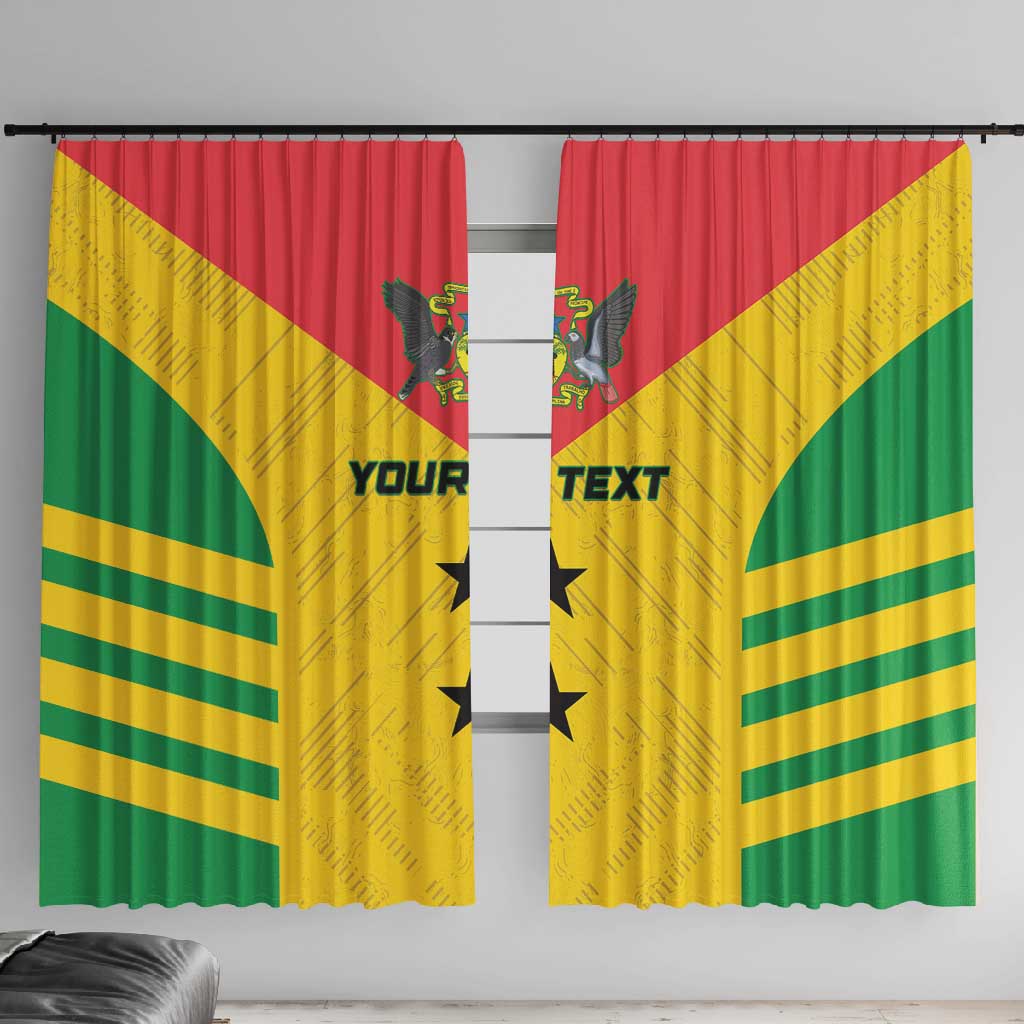 Sao Tome and Principe Football Custom Window Curtain Sporty Style - Yellow Color