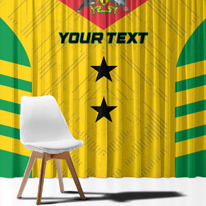 Sao Tome and Principe Football Custom Window Curtain Sporty Style - Yellow Color