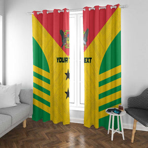 Sao Tome and Principe Football Custom Window Curtain Sporty Style - Yellow Color