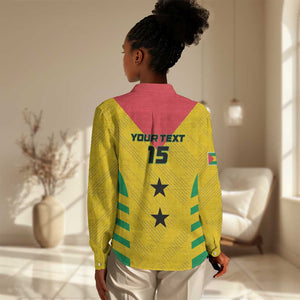 Sao Tome and Principe Football Custom Women Casual Shirt Sporty Style - Yellow Color